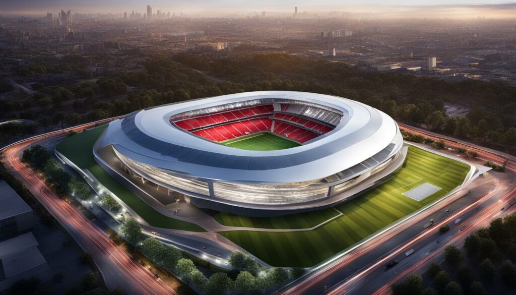 Stadion mit futuristischem Design